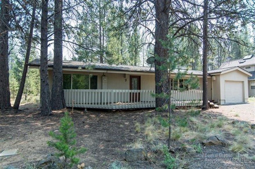 One of the four lowest priced homes for sale in Sunriver! This 3 bedroom + bonus room, 2 bath, 1590 sq ft single story features solid oak plank flooring in kitchen, great room & hallways; 10 ft. vaulted living room; blued knotty pine ceiling paneling; kitchen with oak cabinets; large deck in front & back deck with 6 person hot tub; newer triple pane windows & heat pump; sold turnkey, fully furnished; SHARC assessment paid in full; attached oversized single car garage; close to the SR Village & SHARC.