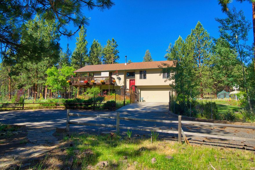 This updated estate on almost 10 acres is close to town, and offers a variety of gardens, outbuildings & RV parking.This exceptional property boasts abundant decking and park like setting and large windows to watch the humming birds. Easy access onto BLM make this a unique property in all of Sisters.