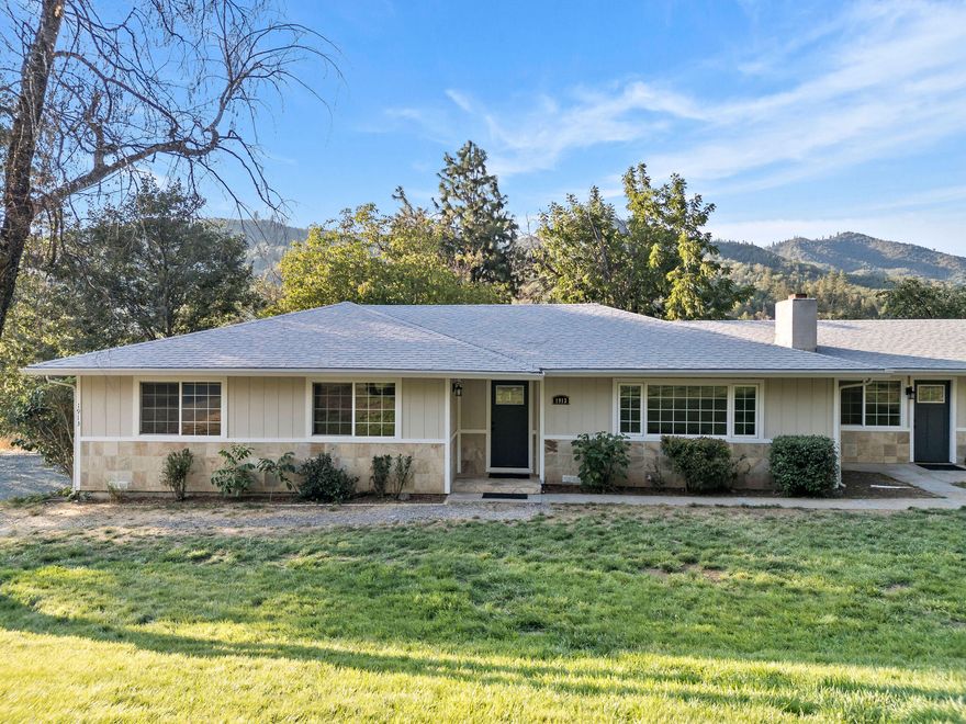 This 2110 sq ft, 5 Bedroom and 3 full Bathroom home on 4.54 fenced and cross fenced acres is nestled just outside of the city of Rogue River and centrally located between Medford and Grants Pass. Enjoy Rural living with the luxury of high speed internet. The property is all useable with lush pastures that make it perfect for Gardening, Horses, 4-H or a Hobby farm. Split floor plan allows for many options; Multi-gen living or possible rental opportunity. Cozy up by the wood burning fireplace in the Family room while taking in the mountain views. The Kitchen has an abundance of cabinets, stainless appliances and a gas stove-top. Recent updates include: Interior and Exterior Paint, HVAC system, Flooring throughout: LVP in main living areas and carpet in 3 of the bedrooms, Front doors, Bathroom vanities and toilets. Exterior features include 3 car garage with an area for a workshop, large Barn, Fruit trees, high producing well with new well pump, and space for RV parking and all your toys