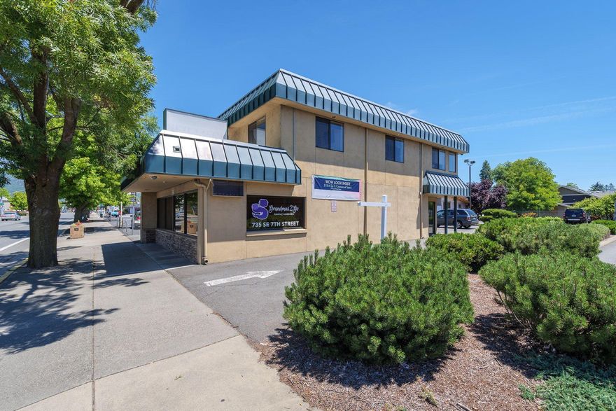 Commercial space on busy 7th Street in downtown Grants Pass. Two story building with 2184 Sq. Ft. of timeless office space. 5 private office spaces upstairs. Open space down with area for reception. Restrooms up and down. 9 private parking spaces in the rear of the building. Recently updated carpet throughout. 2 new HVACS installed in 2017. All information is deemed reliable but not verified; anyone considering purchasing this property should perform their own investigation into the uses and condition of the property.