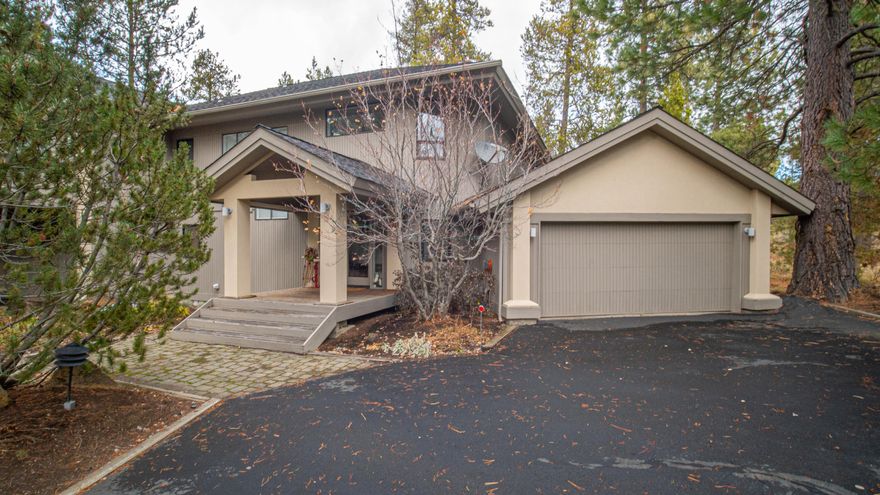 Classic Sunriver design with a contemporary feel! Tucked away with views of The Woodlands Golf Course and a common area, 13 Alpine Ln. in Sunriver is an easy to live in permanent residence or second home. The reverse living floor plan takes advantage of the views and affords privacy. The large Primary Suite is on the same level as the kitchen and Great Room and has large walk-in shower and an oversized walk-in closet. The Primary Suite also has access to a small private deck off the bedroom and access to the large wraparound deck and hot tub from the bath. On the lower level there is a large utility/mud room, bonus/media room, a second Primary Suite and another Guest bedroom. There is also access to the lower deck and common area. The attached two car garage is deep with room for your toys. For over 50 years, Sunriver Resort has been making memories for generations of family and friends. Start making some of your own today.