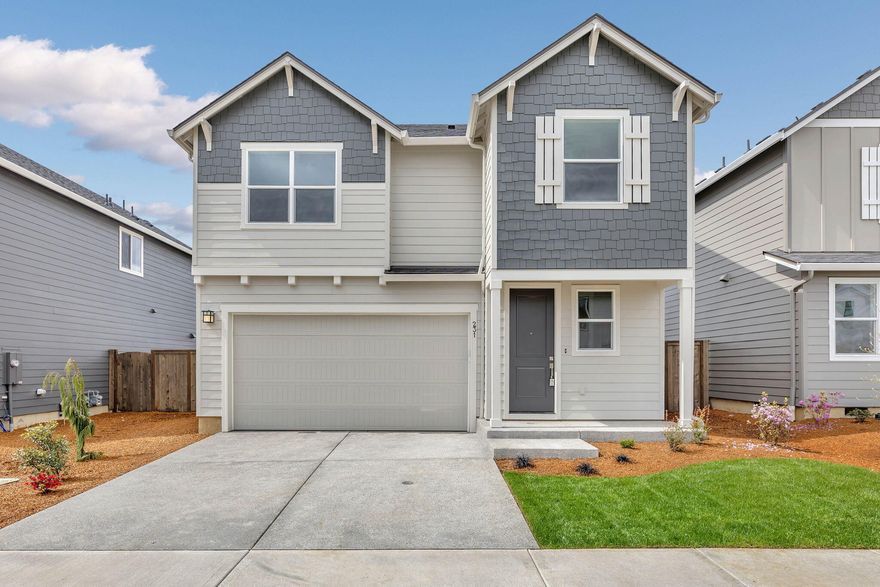 Move-in Ready!! Welcome to Quail Run! A gorgeous community overlooking the Eagle Point Golf Course with views of the Table Rocks and surrounding mountains!! This beautifully designed 3-bedroom, 2.5-bath home offers 2,038 square feet of comfortable living space, complete with a versatile loft and a thoughtfully laid-out floor plan perfect for everyday living and entertaining. The kitchen features a large island—ideal for Saturday morning pancakes or casual gatherings—while the loft upstairs is perfectly positioned across from the bedrooms, making it the ultimate movie night retreat. The primary suite is a true haven, boasting vaulted ceilings, a spacious walk-in closet, and a private ensuite bathroom with a double vanity and water closet. With both function and comfort in mind, this home is ready to welcome you—ask about our limited-time rate incentives and schedule your private tour today! Floor plans are computer generated and actual construction may vary. Please check in with agent