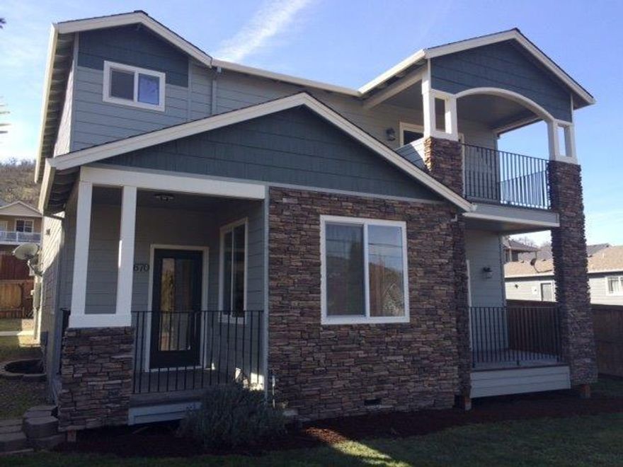 Wow $151 price per square foot! Lovely Contemporary craftsman 3 bedroom 2.5 bath plus office with closet that could be 4th bedroom. Solid hardwood floor on the main level with floor to ceiling marble tile gas fireplace, separate formal living room, formal dining, breakfast area and family room all on the main floor. Kitchen features granite counters, stainless appliances, 5 burner gas range and plenty of prep space on island. Beautiful baths with travertine tile and granite counters. Brand new carpet upstairs, beautiful master suite with walk-in closet, spa bath with double sinks, separate jetted tub and glass walk-in shower. Convenient second floor laundry room with cabinets and sink, double car garage, 3 slate tile balconies and fenced yard makes this the ideal home close to schools, shopping and town! Owner related to listing agent.