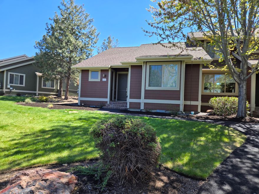 Fabulous, fully furnished, turnkey, 2 bedroom 2 bath Creekside Townhome. VERY PRIVATE LOCATION that backs to common area.  Granite tile kitchen countertops, cherry cabinets, slate floors in the entry and kitchen. NEW faux wood blinds in the kitchen.  Primary bedroom bath has a walk in shower, soaking tub and double sinks.  Soaring vaulted ceilings with walls of windows.  Ceiling fans, built-in entertainment center.  Cozy fireplace in the Great Room with slate surround.  Relax on the expansive private back paver deck that opens to extensive common area.  Two large storage areas, one on the back deck and one next to the front door.  NEW 2024 HVAC system.  NEW 6K Retractable Awning on the back deck.  NEW full interior paint 2024.  NEW ROOF installed 08/01/2025. Enjoy  all the amenities at Eagle Crest Resort including Golf, Tennis, Pools, Hiking Biking Trails and much more!  The Sports Center is close by!