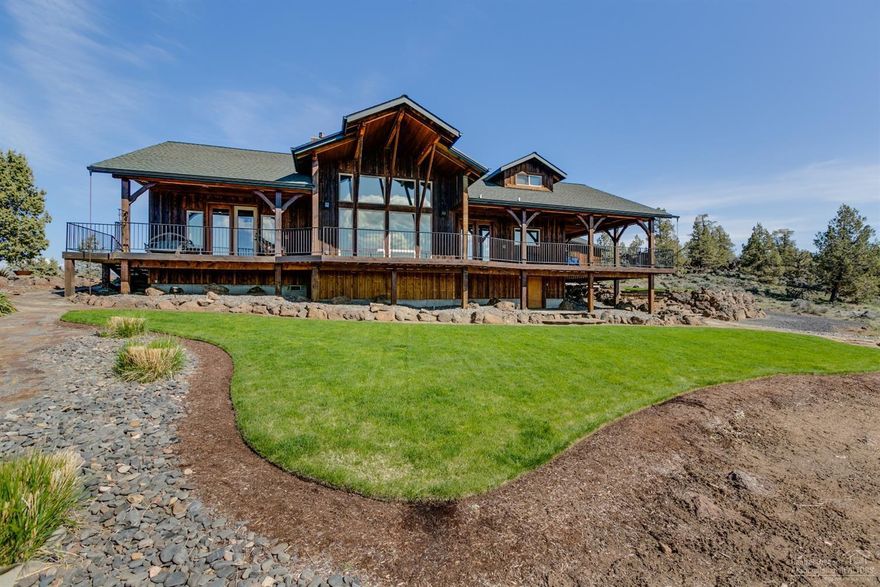 Spectacular ranch with breathtaking mountain vies from Bachelor to Hood with Smith Rock views to the east. This custom home is on over 84 private acres. Great room floor plan with century old hardwood flooring & mantle. Fireplace has stacked stone floor to ceiling. Kitchen has slab granite counters, a center island, double ovens with warming drawer, pantry area & custom built buffet. The master bedroom suite features a spa like open shower with bathtub. Finished bonus room above garage & additional storage. the 4,000 sqft. barn has 2 oversized horse stalls & tack room/shop.