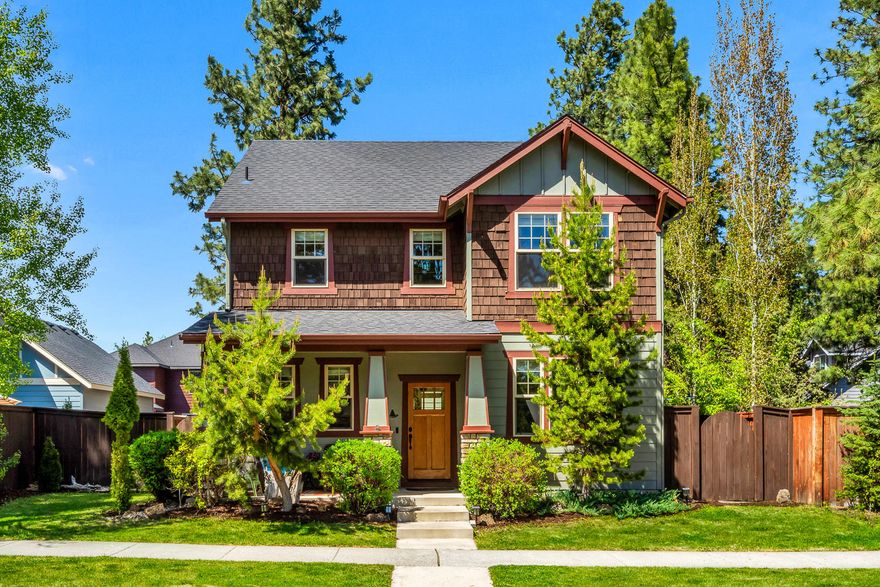 Tucked into a quiet neighborhood of SW Bend, this beautiful home sits perfectly on the large lot, creating a spacious & private yard for playing, entertaining or relaxing!
Stepping through the front door, the hardwood flooring leads gracefully into the entryway office or living room, then into the open kitchen & family room area. Cozy up by
the fireplace w/ custom built-ins, but don't miss the large pantry and built-in desk, or the convenient sliding glass door out into your private backyard. Upstairs you'll find
the bedrooms, with the large primary bedroom boasting vaulted ceilings and ample windows to let in the Central Oregon sunshine! Unwind in the soaking tub or get ready
for the day in the walk-in closet! Surrounded by thriving neighborhoods, this quaint community boasts CCR's with no HOA.... the best of both worlds! Make this home
yours today!