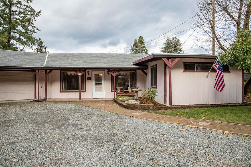 This cute home is move in ready with many upgrades thru the years. Updated kitchen with a eating nook, updated bathroom, oversized double car garage. Backyard is fenced with a covered patio and new sod.
On a well and septic. Home was originally a 2 bedroom so potential to put back as a 2 bedroom. 
**Buyer to perform their own due diligence into condition and intended use of the property.**