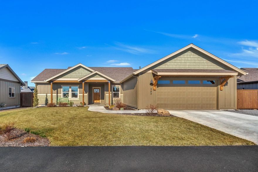 A rare offering! Now is your chance to own what was one of our most popular floor plans in Saddle Ridge Ranch. Single level with an open living concept, spacious entry and good master bedroom separation. With the many upgrades throughout, this home is better than new. Interior finishes include local custom cabinets, 36'' cooktop, granite and quartz countertops, rock fireplace w/sitting hearth, complete window treatments, custom tiled floors, there is too much to list. On the exterior you will find an oversized garage with shop area, a fully fenced, professionally landscaped yard and a large RV parking area. Call today to make your appointment!