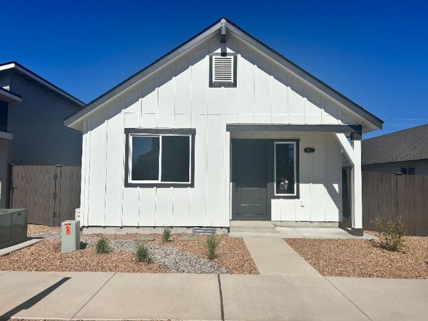 Welcome to the Florence, a single-level 3-bedroom, 2-bath home in Redmond's Feather Ridge community. With 1,102 square feet of thoughtfully designed space, this home features an open-concept layout, luxury wood laminate flooring, quartz kitchen countertops, stainless steel appliances, and a spacious great room that opens to a covered front porch and side patio. The primary suite includes a private bath, while the mudroom/laundry room offers convenient garage access. The 2-car garage and attached external storage provide additional space for everyday needs. Located near scenic parks, mountain views, and the future Redmond Recreation Center, the Florence blends comfort and style in a prime location.