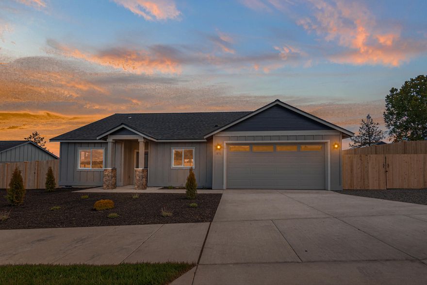 New construction! Park Place is a new community in SW Madras w/ trails to ''M Hill'' just outside your door & in close proximity to parks, shopping, restaurants and lakes providing scenic outdoor recreation. Lot 9 features the Elm floorplan w/ XL side yard for RV/Boat/toys. A/C & tankless water heater included as well as landscaped front yard & fenced backyard! Primary bdrm features box vault ceiling, walk-in closet & full bath w/ double vanity. Entertain in your kitchen w/ SS appliances, tile backsplash, quartz countertops w/ island opening to great room w/ gas fireplace & access to backyard patio. Durable laminate plank flooring thru-out w/ carpeted bdrms. Laundry/utility room too. *Some photos virtually staged.