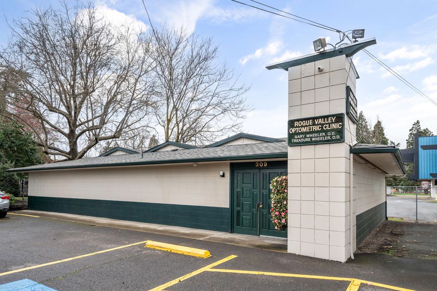 **Prime Commercial Opportunity in Medford, OR!**

Discover the perfect space for your business at 309 Genessee St, a versatile commercial property with a proud history since 1970. Boasting a generous 7,405 sq. ft. lot size and a well-maintained 1,920 sq. ft. building, this property currently operates as an optometric/optical office, making it ideal for healthcare providers, professional services, or other commercial ventures.

Nestled in a strategic location with great visibility and accessibility, it offers ample parking and layout flexibility to meet a variety of needs. Whether you're looking to establish or expand your enterprise, this property is a canvas for your vision. Don't miss out on this opportunity to secure a prime spot in Medford's thriving business community! One listing agent is related to sellers.