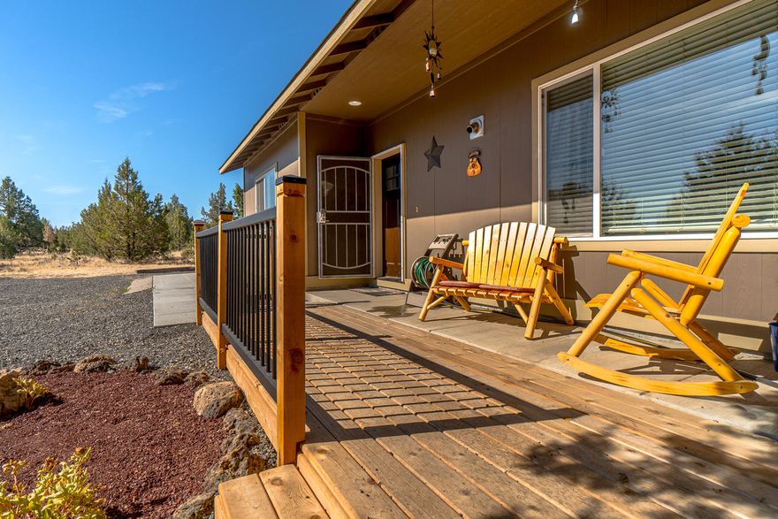 Situated in the heart of Central Oregon's Crooked River Ranch, this property is a hidden gem. Constructed w/ ICF technology for ultimate efficiency, this home is well maintained, offers minimal operational costs & is turn key! Great room style plan w/ plenty of space to entertain inside & out. Vaulted ceilings, kitchen w/Granite counter tops, Hickory cabinets, SS appliances & lg pantry. Adjoining mudroom w/extra storage space leads to finished double car garage. Master Suite at south end of home w/walk in closet & double vanity. Additional 2 bedrooms & full bath at north end of home. Central Great Room w/engineered wood look flooring, pellet stove & tons of light. Fenced back yard w/space for a garden, lawn & patio. Hot tub included! Heat pump & A/C. Bonus shop is 576 sf w/10 ft ceilings & perfect for projects & extra cars. Property backs to open space - HOA includes all CRR amenities; golf, tennis, pool, club house, retail & much more!