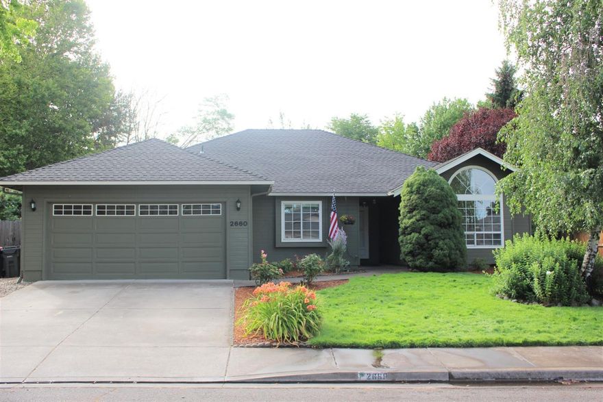 Gorgeous pool on a .3 of an acre with 4 bedrooms 2 full baths in East Medford. This home features brand new flooring throughout the home. New vinyl in bathrooms and new toilets. Freshly painted interior with refurbished hardwood flooring. This home is a single story home with a wonderful floor plan. The kitchen opens to the living room with a cozy wood stove and view of the pool. The formal dining and living room is great for entertaining. The backyard is beautifully landscaped and private with lots of room for gardening and upper patio potential basketball court. Possible RV parking if buyer opted to relocate the air conditioning unit.