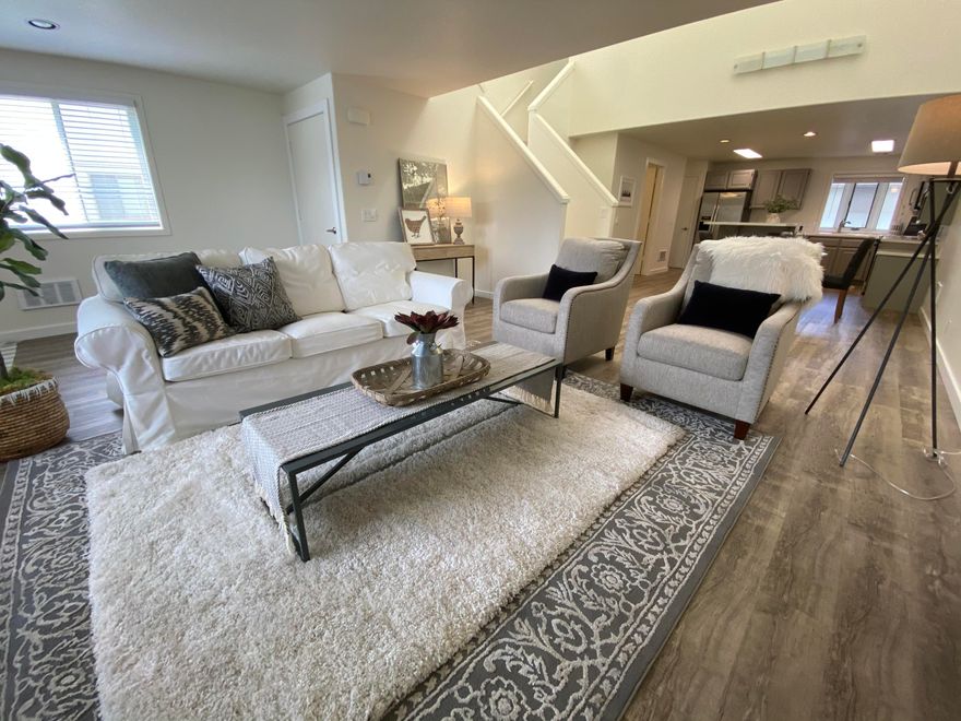 Great poolside location! Enjoy the maintenance-free living of the Cedar Creek townhomes. This end unit provides privacy & easy access. Newly remodeled and updated Summer 2020 - move in ready. Open great room floor plan w/2-story vaulted ceilings, skylights, lots of light & windows. 2 master suites are separate for added privacy & each master has shower & soaking tub as well as private balcony. Main level has powder room, wood burning fireplace, center island in kitchen, lots of storage and two car garage.