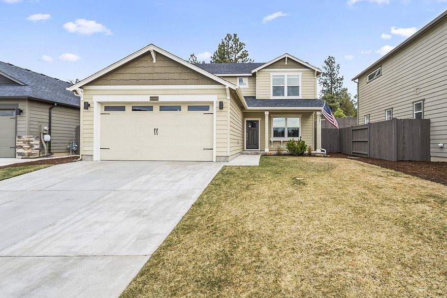 Immaculate home in the desirable Cascade Heights community. The open layout features a spacious kitchen with stainless steel appliances, quartz countertops, under cabinet lighting, center island, farm sink, and a large pantry. West facing with mountain views, this home provides an abundance of natural light. Upstairs features a spacious master with walk-in closet and master bath, upstairs laundry, and two additional bedrooms. The oversized garage includes storage systems for your Bend toys. Enjoy backyard privacy with a beautifully fenced-in outdoor living space. Bordering dedicated open space to the east, this home won't last long! Back on market due to buyer circumstances changing, no fault of the home or seller.