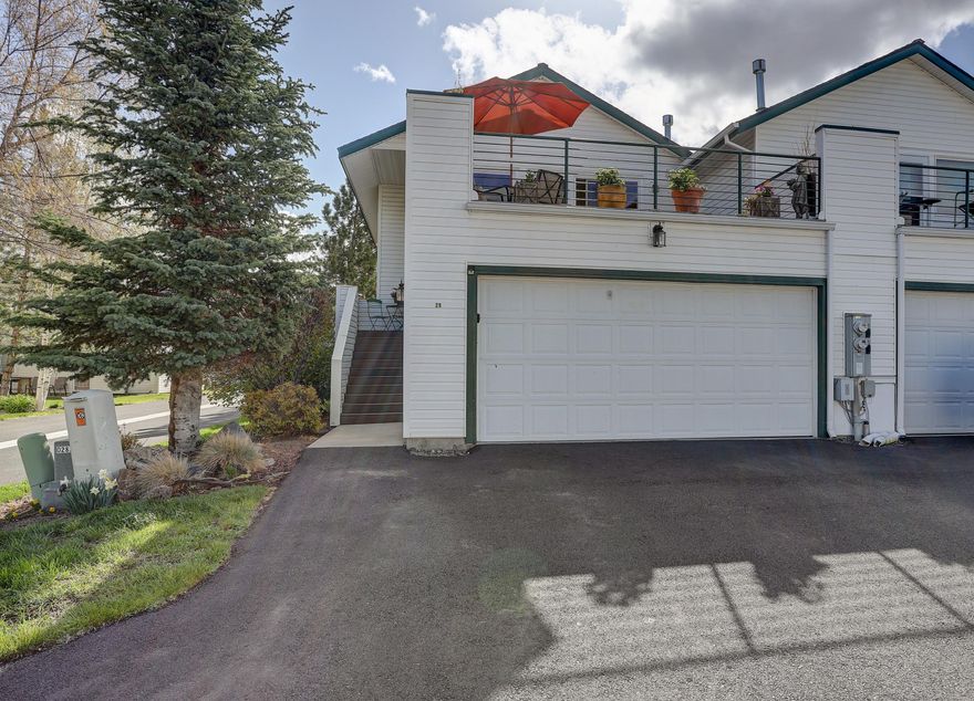 Prime NW Redmond location at Boulder Brook! Natural light fills the home with a spacious deck expanding your living/entertaining space. Catch the sunset or peek-a-boo mountain views just steps from the great room with kitchen and dining room upstairs along with a half bath. Vaulted ceiling and open upstairs with newer wood laminate floors. Spacious primary bedroom downstairs with sliding door and patio access along with a second bedroom and another full bathroom.
Central A/C and gas fireplace with blower recently installed making your home comfortable and efficient. 
The Community is beautifully landscaped featuring a fountain, two ponds, gazebo and walking paths.
HOA fee includes water, sewer, snow removal, landscaping, exterior paint, siding and roof maintenance.