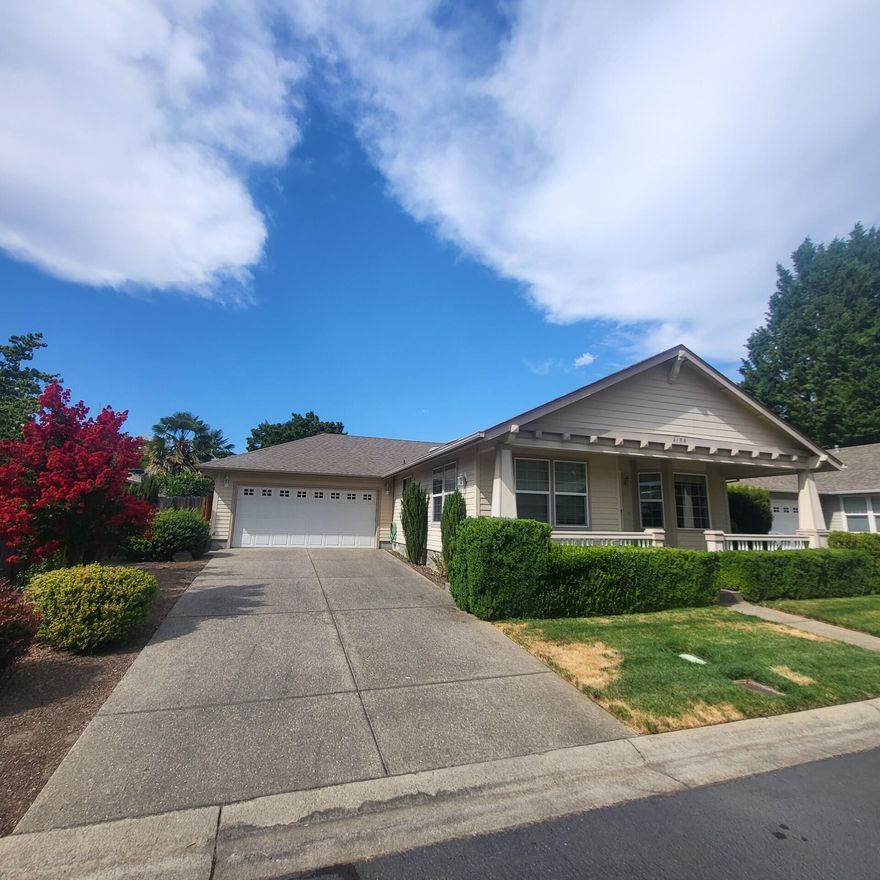 Adorable home on a quiet cul-de-sac ready for you! 
This neat as a pin home in quiet 55+ neighborhood presents well with bright and light spaces, large windows taking advantage of south-facing orientation, flowing open floor-plan, tall ceilings, large kitchen and more.  Roomy primary bedroom features walk in closet, private bath, second bedroom opens to patio and back yard.  Two car garage, and two more off street spaces provide plenty of room for your vehicles and more,  low maintenance fenced backyard with mature plants on drip and covered outdoor patio space.  A quiet, beautiful abode awaits you at 2186 Marie, come and see it today.