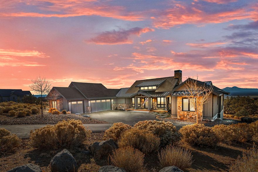 This custom built home is more than a home; it's a retreat, a haven & a testament to the art of living well in one of Central Oregons most coveted resort communities... Brasada Ranch. Home is perched on a PREMIER view lot (.85 acre) that captures the awe-inspiring beauty of the Cascade Mtn. range. Meticulously crafted interior features include: heated hickory floors, floor to ceiling stone fireplace, exposed beams & a 16-foot accordion door directly accessing the oversize covered back porch. Every detail of the home has been carefully considered. The interior seamlessly flows from one space to another, creating an inviting atmosphere that encourages relaxation & comfort! A spacious kitchen island takes center stage, providing not only a functional workspace but also a gathering place for family & friends. The home becomes more than just a place to dwell, it transforms into a place for relaxation & creating lasting memories.