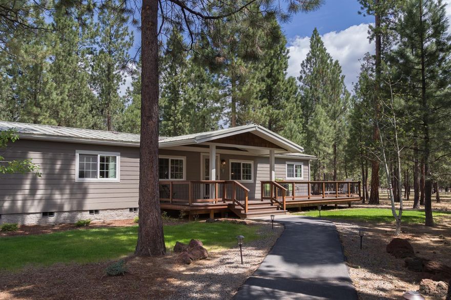 Discover Ponderosa Pines, a quiet community for year-round living, or a perfect getaway/vacation home. Easy commute to Bend, and minutes from the Cascade lakes and Mountains. Tastefully updated with decorator lighting and colors throughout, this home feels like a model. Plenty of outdoor space with multiple decks, and a 12x16 cedar platform in the pines for dining and entertaining. Gated, covered parking for RV or boat, and a heated room in the garage for art and hobbies.