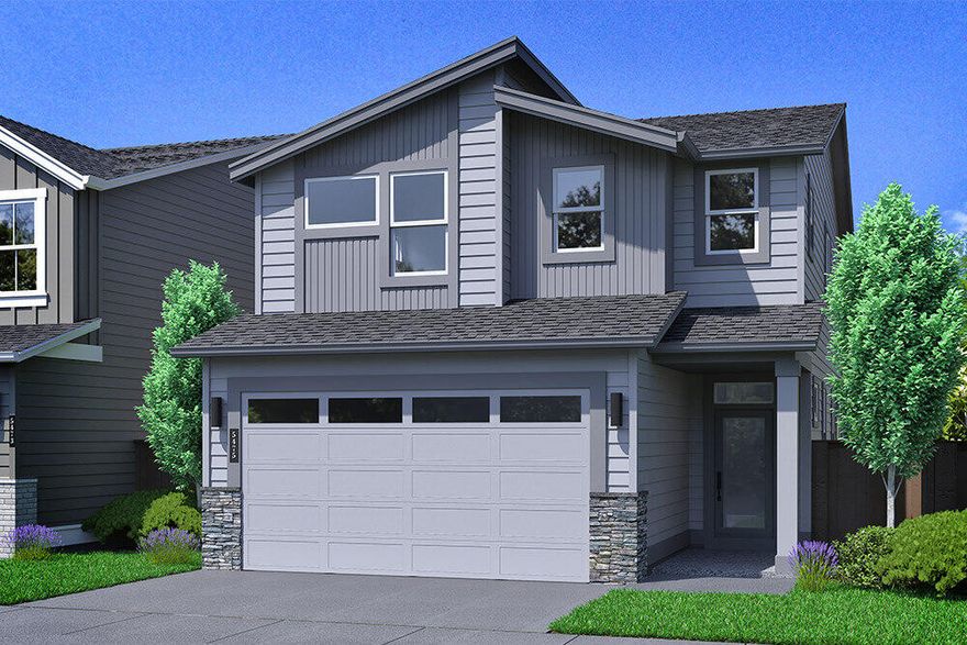 The SYDNEY floor plan by award-winning Pahlisch Homes on lot #18 spans a spacious 1,927 SF and features a thoughtful two-story design. With three bedrooms and a loft arealocated upstairs, it offers plenty of room to enjoy. The main level is enhanced by a cozy fireplace, elegant quartz countertops and 5 piece stainless kitchen appliance package,  and durable luxury vinyl plank flooring, creating a welcoming environment. A tankless water heater ensures energy efficiency, while the included air conditioning adds year-round comfort. The front yard boasts xeriscaped landscaping, providing a low-maintenance yet attractive exterior, with the backyard fully landscaped for your enjoyment.Conveniently located near Pine Nursery Park, this home also sits on Bend's NE side, close to medical facilities and shopping. It perfectly blends modern amenities with an inviting atmosphere, ideal for both relaxation and entertaining.  offering a prime location for your new home. Photos are virtually staged.