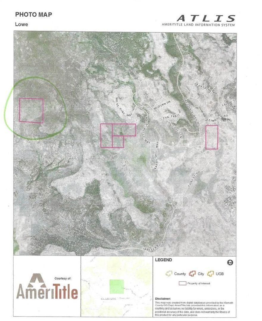 160 Acres Hilly Rugged, Rocky-some Grassy Areas, Varied Terrain, Seasonal Stream. Borders Tree Farm On East Side. Borders Winema Forest On Another.