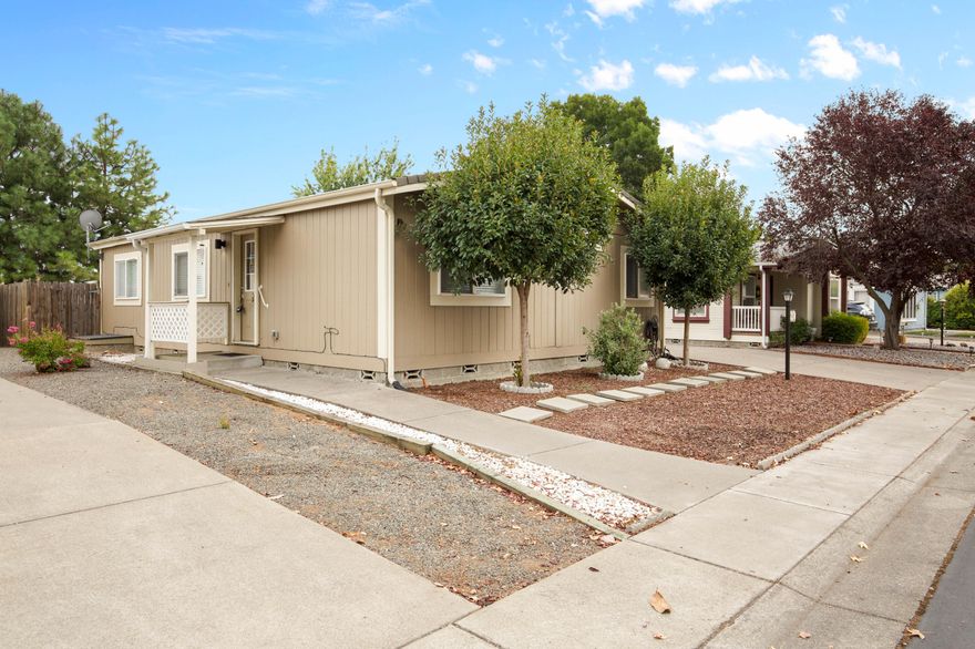 Welcome to this delightful 2 bedroom, 2 bath home located in The Meadows, a desirable 55+ community. Inside you'll find vaulted ceilings, a bright white kitchen, and a split floor plan that provides both comfort and privacy. The spacious backyard features an oversized concrete patio—ideal for outdoor entertaining and plenty of room for gardening or relaxation. This property includes a 2 car garage, storage shed and recently updated roof and appliances (2017)

The Meadows offers a range of amenities including a clubhouse, pool, sauna, fitness equipment, and optional RV storage. Don't miss this opportunity for comfort, convenience, and community living!