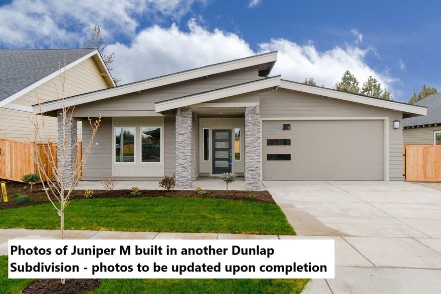 COMING SOON! Affordable luxury built by Dunlap Fine Homes on the Bend side of Redmond w/Cascade Mtn Views. Spacious living both inside & out, w/plenty of room for entertaining. Vaulted Great Room plan w/open Kitchen, tons of cabinetry & prep space on the slab Quartz counters. Neat & tidy full height tiled back splash, large island, SS appliances & farm sink. Living space offers a cozy corner Gas burning fireplace w/stylish accents & room for gathering. Desirable Master separation, walk in closet, step in shower, tiled floors & dual vanities. 2 additional guest rooms off the entry w/full bath. Laundry room w/storage & folding table too! Durable wood look laminate flooring, carpet in the bedrooms & tiled baths. Gas forced air, A/C & covered back patio. Double garage, gated RV parking, fully fenced, landscaped w/auto sprinklers. There's still space in the back yard for a tiny home/ADU, workshop or?  8 unique plans in this community - still time to select finish packages on other homes
