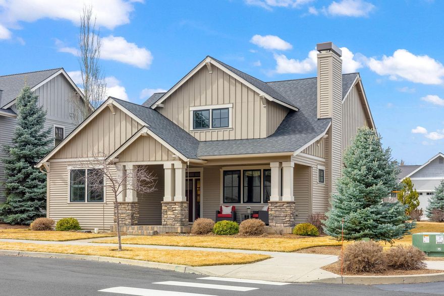 Like-new, custom-built home in Pine Meadow Village with 3 private bedrooms, each with close proximity to a full bathroom. Interior features: Hardwood floors; Stacked rock fireplace, and beam accents; Gourmet kitchen with large island, soft-close cabinetry, double pantry, stainless appliances (5-burner cooktop, wall oven), and full-height backsplash; Primary suite offers a double vanity, walk-in shower, private toilet, and custom closet; Upper level has huge bonus room with shelving and mountain views, plus a third bedroom with built-ins and full bath. Spacious laundry/mudroom with extra storage. Exterior features: Covered paver patios in front and back; Mature landscaping; Extra-long driveway. Pine Meadow amenities include meandering waterways with walking paths; Booming Cascade Mountain views; Clubhouse with pool and jacuzzi; Easy access, with a short walk to forest trails and downtown Sisters.