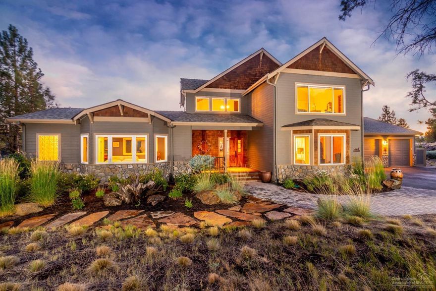 This Sisters beauty offers an unbeatable setting with breathtaking mountain views from Jefferson to Broken Top. Fronting permanently protected land the home overlooks Wychus Creek and the Willow Springs Preserve. The spacious interior is full of windows and welcomes these stunning views from most rooms. The home offers a relaxed, open-concept floor plan featuring a gas-burning fireplace, built-ins and doors that open onto the back deck.  A chef's kitchen boasts top-of-the-line appliances, pantry, and dine-in island. There is an ensuite bedroom on the main level, with daylight from three sides, and another room with a full bath that could be used as a bedroom or office. A short drive to Bend and the RDM airport, this property is in the discerning 19-home community of Rim at Aspen Lakes. Abundant wildlife stroll through the yard and you'll watch raptors hunt as you enjoy outdoor living. This property is minutes from the award-winning Aspen Lakes Golf Course and downtown Sisters.