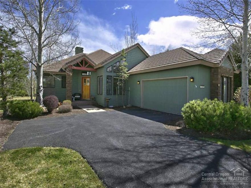 Hard to find one level home in Broken Top, with views of 5th fairway and pond, this home features hardwood floors, granite countertops, great room concept with gas fireplace in the living room. Updated in 2011 with new granite, carpet, marble, and new interior paint. Master bath has jetted tub and separate large tile shower. Immaculate home in great condition. Landscape maintenance and street snow removal provided by HOA. Access to Pool and Tennis Courts is through membership to the Broken Top Club.