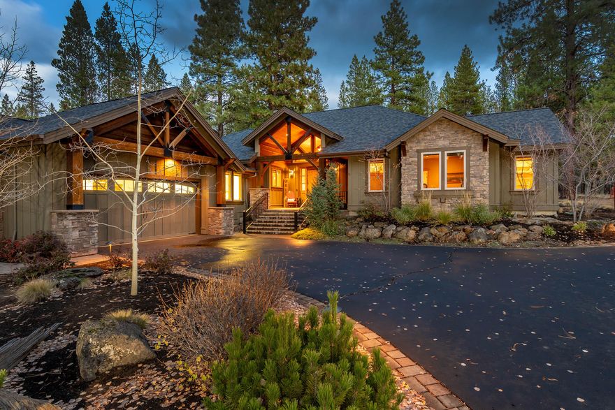 Welcome to your home away from home! Highly customized main Level Legg Home (4B, 4B) highly sought after Sable Rock Loop preserve (income producing STR permit). Perfectly crafted hickory hardwood floors welcome you into the beautiful Great Room and Chef's kitchen w/ pantry complimenting the exposed beams and trusses. No detail spared, bathrooms boast leathered granite counters and tile showers.  North-wing features Guest Suite 1 with custom built-in bunks (full mattresses lower & twins upper). Guest suite 2 backs to pastoral back yard. South-wing offers primary suite with gas fireplace and a spa-like bathroom. Also featured is Office (4th BR) appointed with executive desk & Murphy bed. Don't forget the Elegant covered paver patio with firepit, new bull frog spa, and Bocce Ball court, overlooking Caldera Springs Preservation Loop. Expansive garage provides ample storage and professional epoxy floors. Look no further: unparalleled finish and detail -  come make this unique home yours!