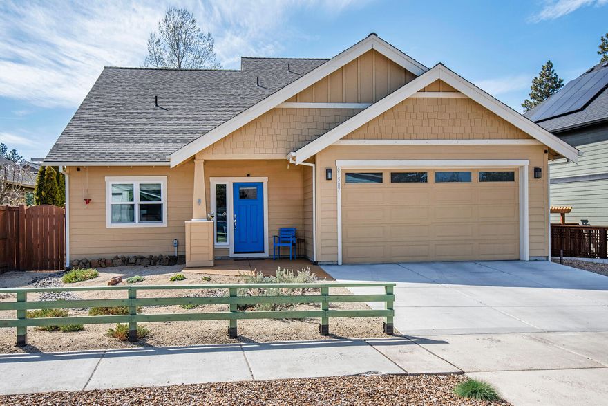 Location, location, minutes from the Old Mill, Deschutes River Trail, Hayden Homes Amphitheater & Blakely Park. The home sits on a large parcel in a quite part of SW Bend. The open floor plan allows for lots of natural light. The kitchen is well sized with a fantastic seated breakfast counter. Hardwood and tile flooring run throughout the home. Every room is wired for broadband, Ethernet and telephone service. The primary bedroom is on the main floor as is a home office. Lots of energy saving systems such as the heat pump water heater, recirculating hot water pump, triple pane windows, a high efficiency furnace and the ability to power the home from a generator if needed. The yard is xeriscaped and fully fenced with plenty of room to park your RV or boat too! The backyard also features a 672 SqFt studio/shop with natural gas, water and electric.