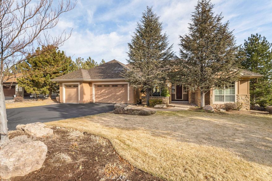 This light and bright single-level home is located in Eagle Crest Resort, on the 12th fairway of The Ridge Course. It offers gorgeous views of the fairways, Smith Rock, and Gray Butte.

 

The open-concept floor plan features a great room with a built-in entertainment center, propane fireplace, and an adjacent formal dining room. The well-equipped kitchen features an expansive breakfast bar, island, gas cooktop, walk-in pantry, stainless appliances, and informal dining area overlooking the fairway.

 

The primary suite features a double-sided fireplace and an updated bath with new tile floors, walk-in shower, soaking tub, and spacious walk-in closet.

 

Dedicated office with abundant built-in cabinets and additional, generous built-in storage spaces throughout the house.

 

Two guest suites and two additional full baths nicely accommodate visitors.

 

Large Trex deck and triple-car garage. Extensive list of improvements including new HVAC 2021, new roof 2025.
