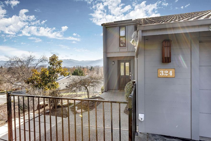 Amazing views, 1,762 Square feet, 2 bedrooms and 2 baths, including 2 master suites in this wonderful East Medford home. New Pergo flooring, bright and open floor plan, wood burning fireplace, all appliances and decks both upstairs and downstairs. Home also has a great office / loft area for added functionality. Beautiful landscaping and common areas with swimming pool, tennis courts and gazebo. Home is close to downtown, wineries, golf and more. And can we mention the views again!