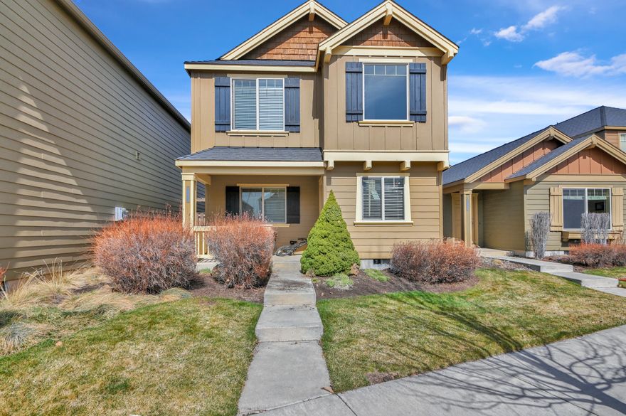 Well designed Pahlisch Home located in Sun Meadows Community. On the main level, there is an open floor plan featuring accent lighting and archways. The open kitchen has maple cabinets, a large pantry, gas range, DW, microwave, & refrigerator - all included. This single family residence features a covered patio off the dining area, making this a great home for entertaining and outside dining. The Kodiak Plan features 2 1/2 Bathrooms, an upstairs laundry, and 3 bedrooms - all upstairs. Upstairs primary has ensuite bathroom and walk-in closet. HOA includes community pool and city park. Front landscaping is included in monthly HOA dues.