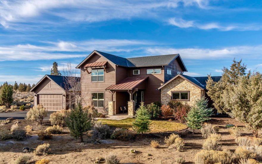 Experience quiet high-desert living in this welcoming 2-story Brasada Ranch home with 4 bedrooms, 3 baths, bonus room, and a 3-car garage. Set back from the road, it offers privacy and beautiful mountain views. The primary suite on the main level provides easy living, while the thoughtful floor plan offers excellent separation of spaces, ideal for family, guests or gatherings. Recent updates include new exterior paint (Fall 2025), epoxy coated garage floors, and a fully fenced backyard that backs to BLM land for open space and uninterrupted natural surroundings. As a Brasada Ranch resident, enjoy access to award-winning year-round golf, equestrian facility, pickleball, fitness classes, four pools, and a vibrant social community.