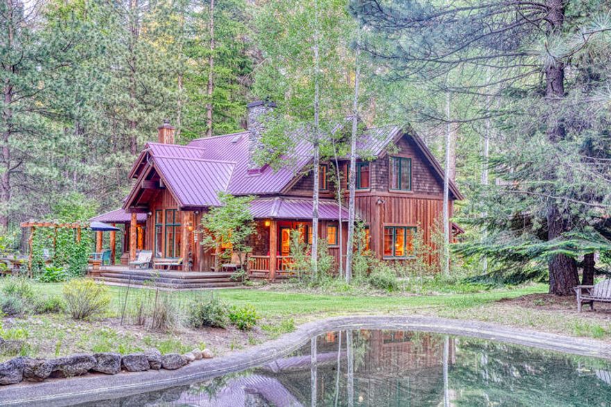 Entered as Comp Sale Only. Camp Sherman Forest Lodge Retreat. Secluded and rare 2.98 acres bordering U.S. National Forest located in beautiful Camp Sherman. Four bedrooms, 3.5 baths, 2,620 sq.ft. with triple garage. Features architecturally designed NW lodge style home with open great room floor plan, beamed ceilings, river rock fireplace, hardwood floors, large outdoor decks and covered porches. Beautiful landscaped grounds with pond, sport court and diverse national habitat. Rare creek irrigation water rights. Private well and septic fencing. The adjacent National forest has extensive trails for outdoor recreation and access to nearby Lake Creek meandering through the woods. Close to the Metolius River, Black Butte Ranch Golf, Hoodoo Ski area and the Old West Town of Sisters.