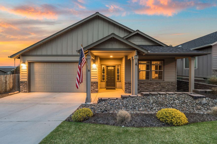 Look no further than this modern, better than brand new, SW Redmond home! You'll love the quiet street, neat-as-a-pin landscaping, and immaculately dialed house that is ready to call yours. With all appliances included, the gorgeous kitchen, dining, and great room space with vaulted ceilings is magazine photo-ready - quartz slab countertops, tile backsplashes, shaker cabinets, beautiful laminate flooring, and a finished garage for your hobby, storage, or clean parking needs. And the gas forced air heating and A/C included are a Central Oregon must. 
This property also boasts a well-kept lot with a partially enclosed, elevated back porch and graveled RV parking behind a side gate. Seller has plans in hand for a 20'x40' shop to be built in the RV parking area, should the Buyer choose! 
City parks are within a short walking distance, but run, don't walk for your chance at this incredible place!