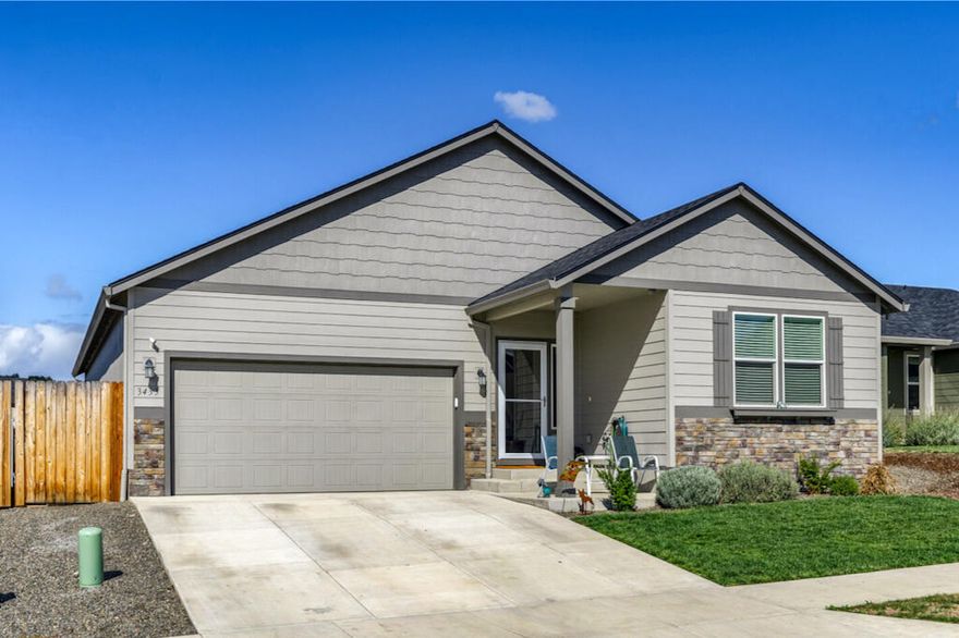 MOTIVATED SELLER will contribute $5000 towards buyer's closing costs/buydown. This beautiful move-in ready home is the one you've been waiting for! You'll love the open floor plan, great room w/ vaulted ceiling, light bright kitchen w/ quartz countertops, stainless appliances, gas range, large island w/ raised breakfast bar, pantry, and dining w/ built-in bench and sliding door to the patio and backyard. The spacious primary bedroom features an en suite with quartz countertop with two sinks, soaking tub, step-in shower, walk-in closet, and water closet. There are three guest bedrooms, a guest bathroom w/ quartz countertop, tub/shower, and large laundry rm w/ sink and access to the 2 car garage. The back yard has 2 storage sheds, an extended patio w/ a gazebo, and is wired for a hot tub. First American Eagle Premier home warranty, Ring security system, Blink doorbell & Ecobee SmartThermostat w/ SmartSensor are also included to help keep your home safe & comfortable. Come see it today!