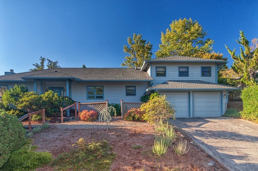 Lovely well cared for home, built by Medinger Construction and Super Good Cents Certified.'' This light filled home boast wide valley views of Grizzly Peak and very functional split floor plan with vaulted ceilings and seasonally changing views from large windows and numerous built-in bookshelves add luxury to everyday living. Well connected kitchen, dining and living roomlarge master bedroom with walk-in closet and cozy reading nook area, separate office/den and laundry room, all on the main floor. Second floor has two ample bedrooms (one of which boast a walk-in closet), and shared bathroom. Nice tinkering area in garage with built-in work bench and expansive wall of cabinets. Quiet cul-de-sac location within 1/2 mile of the Market of Choice Shopping Center, Garden Way park and SOU. Easy jaunt to top rated AHS, AMS, Walker Elementary and John Muir K-8 Magnet School. Quiet, beautiful and functional sun filled fenced rear yard with retractable awning over the patio. Enjoy the bounty of