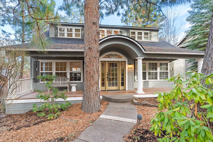 Nestled in Bend's sought after Westside where urban buzz meets outdoor beauty, this 4 bed, 3.5 bath, 3,312 sqft retreat blends comfort, charm, and style.  Enjoy easy access to Galveston Ave's dining and shops, plus the trails and open spaces of over turf park.  A vaulted entry leads to light filled, colonial inspired interiors with dual living and dining areas flowing to the kitchen and a deck with skyline views.  The main level primary suite features a gas fireplace, soaking tub, walk in closet, double vanity, and heated tile floors.  Upstairs hosts two bedrooms, a full bath, an en suite, and a versatile bonus room.  Recent updates include a new roof, exterior paint, refreshed baths, modern lighting, and exterior fixtures and style and peace of mind.  an oversized 3 car garage with alley access completes this westside gem.