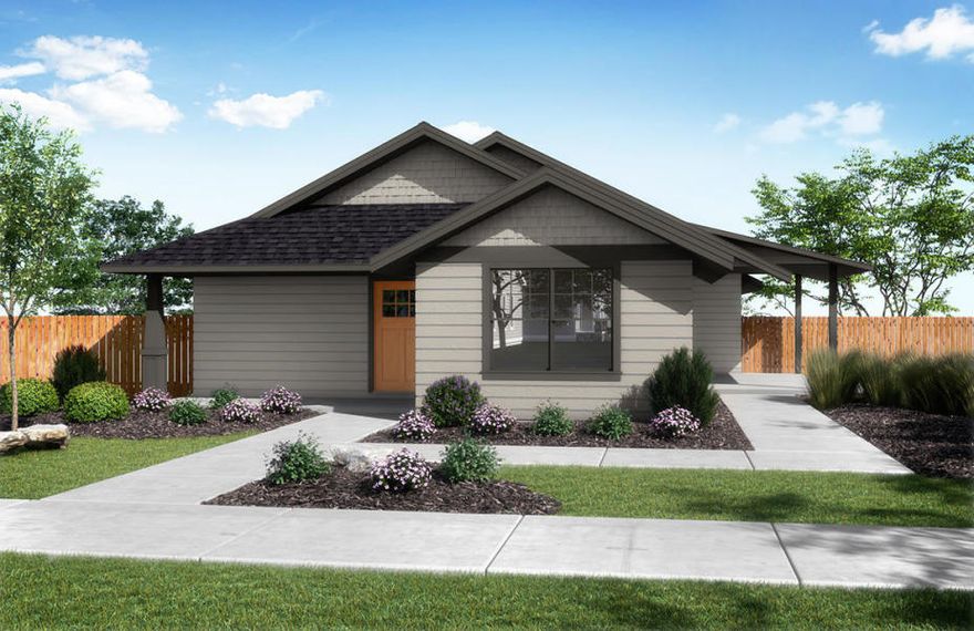 Spectacular views from Bachelor to Mt. Hood to Smith Rock from this brand new Wood Hill Homes community. Conveniently located along the western edge of the city limits this neighborhood offers a countryside backdrop w/ easy access to Sisters, Bend, and downtown Redmond. Single level homes, 3 bedroom 2 bath, attractive light & bright floor plans w/ open great room concept. Vaulted ceilings, laminate flooring throughout main living space, gas fireplace w/ tile surround, insulated interior walls, pantry (per plan), stainless steel appliances including gas range, quartz counter tops. Double vanity sinks in master & walk-in closets. Lap siding, fully fenced back yard, covered back patio (per plan), front yard landscaping w/ underground sprinklers.