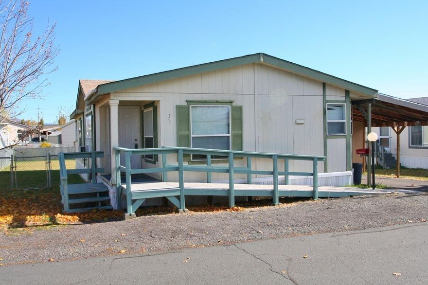 1383 SQ Feet*1997 Geurdon Home Sold As-Is Priced to Sell Fast*Spacious 3 Bedrooms / 2 Bathrooms*New Carpet & Nice Kitchen with Pantry & Appliances*Big Living Room Vaulted Ceiling*F/A Gas Heat*Carport Nice Yard*Park Rent $341.00 Includes Water, Sewer, Garbage*See Park Manager for Required Home Repairs & Park Approval*Vacant Lock Box