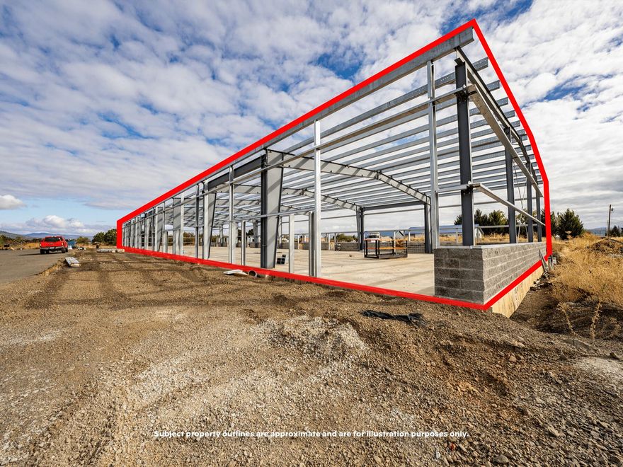 Exclusively offered for direct lease - a brand-new construction clear-span steel building perfectly located off of Table Rock Road in the 97501 zip code. 6 minutes from I-5, 5598 Table Rock fills the nearly empty segment of the industrial market at 14,000 SF, and may be finished to your specifications. Currently in the final stages of framing, users who move quickly can provide input into certain features, interior layout, yard space, and any specifics needed. Upwards of a .50+ acre rear graveled yard with a dedicated driveway is available. Prospective users should take note that while a lease of the entire building + yard is preferred and will allow for a 'bulk discount', the building is also available as: two ±7,000 SF 'halves' or up to nine ±1,555 SF small bay units. Building is currently framed to fit nine 12x14 overhead doors, and will have capacity for nine 200-amp 3-phase power drops, and on 6'' slab. Contact listing brokers for additional information.