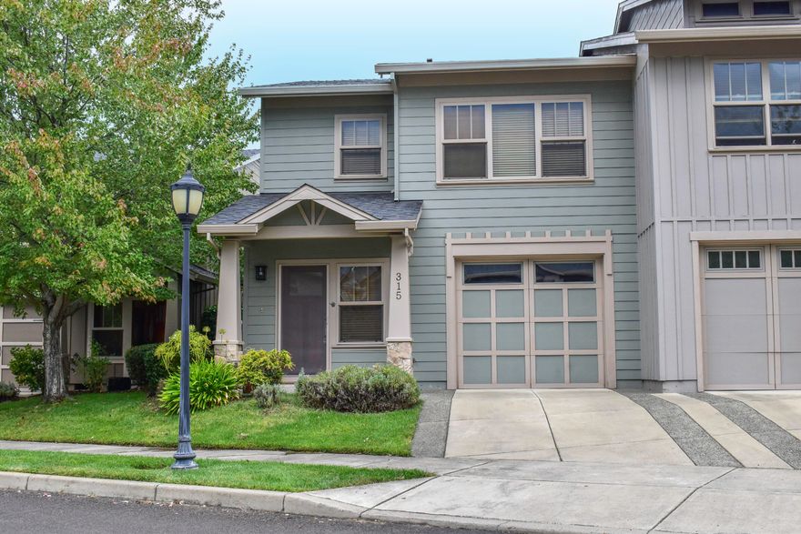 Elegant with contemporary touches, this move in ready townhouse has real wood entry,  3 bedrooms/2 baths, 1717sf of comfort built 2005. End-unit offers tons of storage, real wood blinds, finished longer single car garage, Pool/Gym/Tennis facilities access, a covered back patio AND gated direct access to the grassy courtyard! Downstairs has open concept kitchen/living area, stainless appliances, longer high-top eating bar,  granite counters, pantry storage, nice half-bath , & the finished single car garage.  Primary bedroom is upstairs, has plenty of room for King-sized bed, has 2 built-out closets, attached bath with double vanities, low step shower, & more storage! Both guest bedrooms are roomy & have built-out closets with high/low bars & shelves. The  full guest bath has tub/shower combo. Laundry area is upstairs. The complex offers In ground pool, tennis courts, gym, club house, and event-kitchen, all exclusively available to the residents. HOA is $248/mo. Rents average $2000/mo.