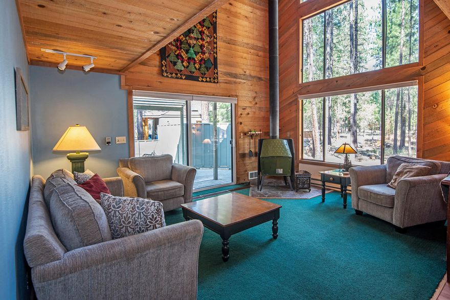 Classic Black Butte Ranch vacation home with multiple outdoor deck/sitting areas and multiple sleeping areas. Interior features: updated kitchen with new appliances and granite countertops; great room & family room ceiling fans; large bonus room, vaulted great room ceiling; large attached garage with extra storage; two hot water heaters. Exterior features: upper and lower level decks; roof edge heating system; large ponderosa pines; easy access to South Meadow Pool and Glaze Meadow Rec Center and all the amenities Black Butte Ranch has to offer.