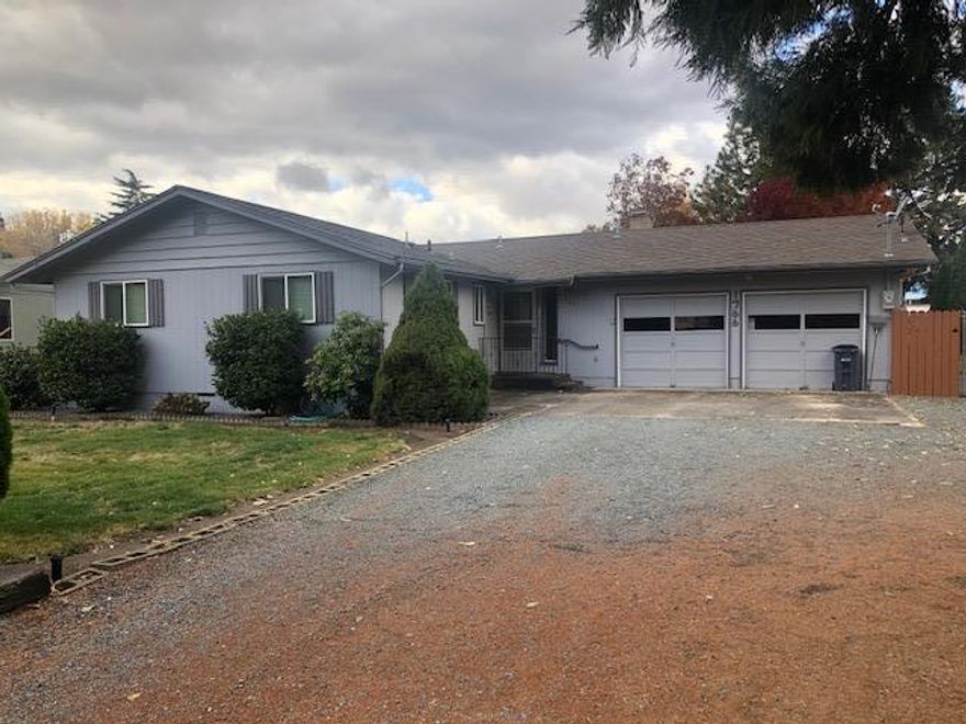 Nice, very well maintained home in West Medford.  1358 sq ft, 3 bed, 2 bath, 2 car garage, RV parking, and HUGE backyard on this .29 acre lot!  Yard is well maintained and complete with sprinkler and drip system.  A must see!