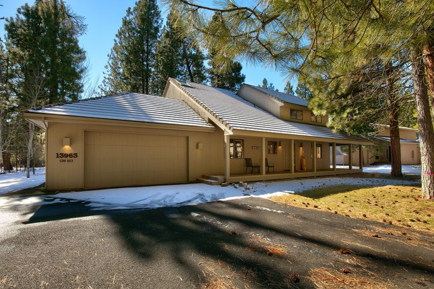 Rare! GM 153 is one of the few properties on the Ranch that borders the Deschutes National Forest! Property features include: an open floor plan with the large kitchen open to the dining and great room. Wood burning fireplace, two bedrooms, full bathroom and laundry on main floor. Primary bedroom with ensuite and loft upstairs. Attached two car garage, large deck and hot tub to enjoy the forest setting and our beautiful starry nights! Come see GM 153 today!