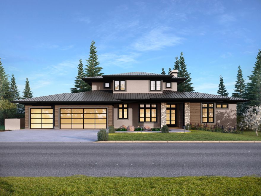 Gorgeous Prairie style home built by award winning Structure Development NW. Located in sought after Tetherow on the west side of Bend, this sprawling contemporary home is nestled carefully among beautiful Ponderosas. Open floor plan with main level living featuring a primary suite, guest suite and office. High 11' ceilings thought main level boasts abundant natural light while framing views of the rolling landscape beyond. Plank oil finished hardwood floors and custom walnut cabinetry built-ins. Spacious kitchen showcasing Thermador appliances, large island, endless storage and a seamless transition to an oversized pantry. Primary suite with freestanding soaking tub, heated tile floor, walk in closet and curbless tile shower. Two guest bedrooms, full bathroom and bonus room on upper level. Carefully curated luxury lighting and plumbing fixtures. Expansive back deck with covered area for year round outdoor entertaining. Triple-car garage with epoxy floors and fully landscaped.