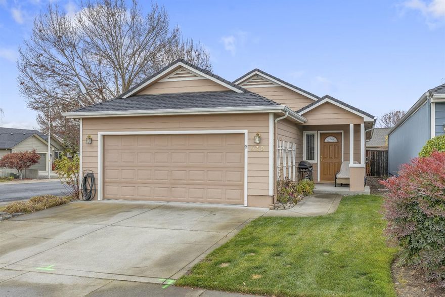 Carefree, single level living in beautiful Central Point East neighborhood! Seller's job transfer offers you the opportunity to own this welcoming, very lightly lived in, move-in ready home! Open floor plan, large kitchen w/ breakfast bar opens to family room w/ gas fireplace and vaulted ceiling. Nicely sized master suite w/ vaulted ceiling and slider to the back patio. Master bath includes dual vanities, full size shower/bath, private WC and large walk-in closet. Low maintenance yard w/ fenced backyard. Indoor laundry and a two-car finished garage complete this home! All appliances included! Conveniently located to parks and just 5 minutes to airport, I-5, restaurants, Jackson County Expo & Family Fun Center. Parkview Court is being widened to accommodate final few homes to be built.